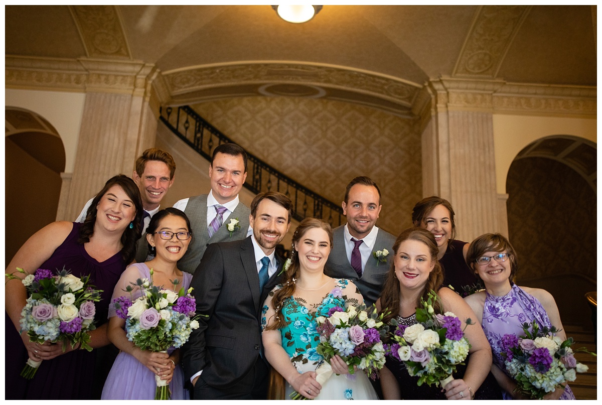 Group Photo of bridal party in Cincinnati ohio